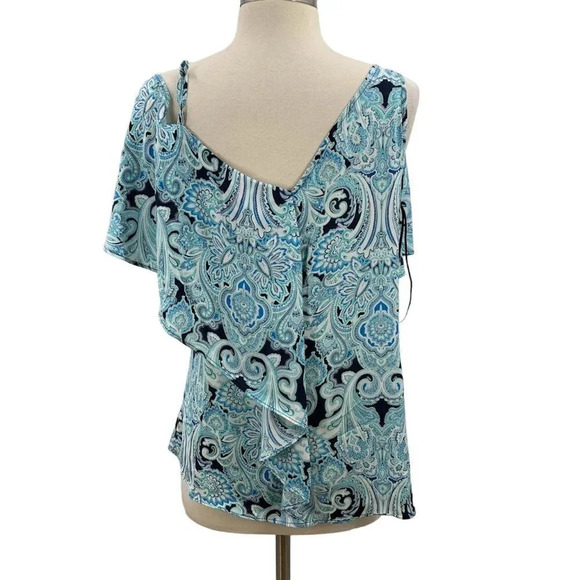 Gigi‎ Parker Women's Paisley Ruffle Sleeveless Tank Top Size S NWT - Picture 2 of 13
